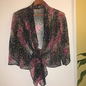 PURE SUGAR | Sheer tie front top